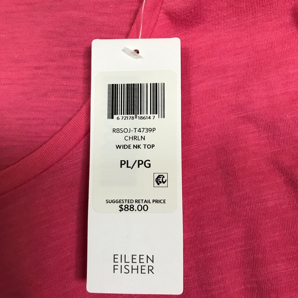 Eileen Fisher NWT 100% Organic Cotton, Pink, Long sleeve Top-= PL - Picture 4 of 6